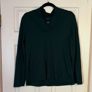 L.L. Bean Women’s Large Supima Cotton long sleeve tee shirt Dark Green Top L